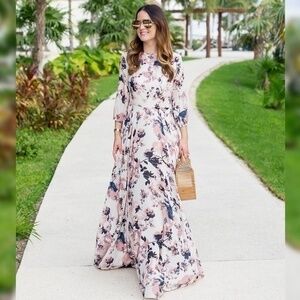 Yumi Kim Blush Pink Floral Maxi Dress